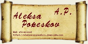Aleksa Popeskov vizit kartica